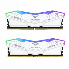 Kit Memoria RAM Team Group T-Force Delta White RGB DDR5 DDR5, 6000MHz, 32GB - 2 x 16GB, CL38, XMP, Blanco