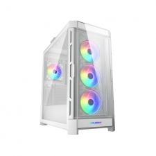 ﻿Gabinete Cougar Duoface Pro RGB con Ventana, Midi-Tower, Mini-ITX/Micro-ATX/ATX/CEB/E-ATX, USB 3.0/2.0, sin Fuente, 4 Ventiladores ARGB Instalados, Blanco