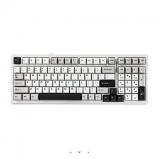 Teclado Gamer AULA F99, 96%, Switch Lineal, Inalámbrico, White/Black/Gray, Ingles