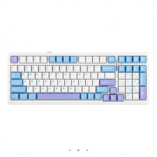 Teclado Gamer AULA F99, 96%, Switch Lineal, Inalámbrico, Purple/White/Blue, Ingles