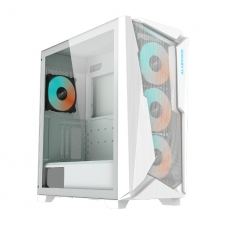 Gabinete Gigabyte C301 GLASS con Ventana, Midi-Tower, ATX/E-ATX/Micro-ATX/Mini-ITX, USB 3.0/USB-C, sin Fuente, 4 Ventiladores Instalados ARGB, Blanco