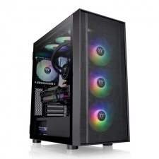 Gabinete Thermaltake H570 con Ventana ARGB, Midi-Tower, Micro-ATX/Mini-ITX/EATX, USB 2.0/3.0, sin Fuente, 4 Ventiladores Instalados (3x ARGB), Negro