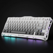 Teclado Mecánico GravaStar Mercury K1 Gradient White, 75%, Switch Lineal, Inalámbrico, Ingles