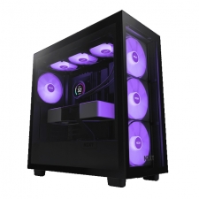 Gabinete NZXT H7 Elite con Ventana RGB, Midi-Tower, Mini-ITX/Micro-ATX/ATX, USB 3.1, sin Fuente, 4 Ventiladores Instalados, Negro 