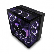 Gabinete NZXT H9 Elite con Ventana RGB, Midi-Tower, Mini-ITX/Micro-ATX/ATX, USB 3.2, sin Fuente, 4 Ventiladores RGB Instalados, Negro