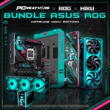 BUNDLE ASUS ROG X HATSUNE MIKU INCLUYE: GeForce RTX 5080 16GB + X870E-H GAMING WIFI7 + ENF.LIQUIDO ROG RYUO IV 360 ARGB + GABINETE ROG STRIX HELIOS II
