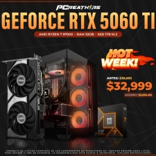 HOTSALE005 - Equipo AMD Ryzen 7 9700X + 32GB RAM + GeForce RTX 5060 Ti 16GB Asus Dual