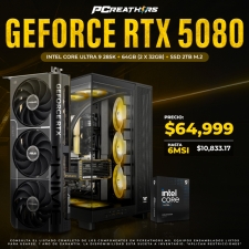 PCRA725 - Equipo Intel Core Ultra 9 285K + 64GB (2 x 32GB) + GeForce RTX 5080 + HASTA 6 MSI