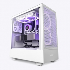 Gabinete NZXT H5 Flow con Ventana, Midi-Tower, Mini-ITX/Micro-ATX/ATX/EATX, USB 3.2, sin Fuente, Blanco