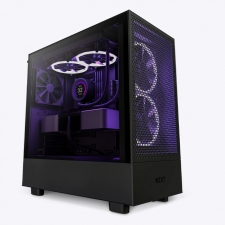 Gabinete NZXT H5 Flow con Ventana, Midi-Tower, Mini-ITX/Micro-ATX/ATX/EATX, USB 3.2, sin Fuente, Negro