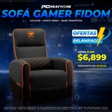 OFC014 - Cougar Sofá Gamer FIDOM, hasta 150Kg, Negro/Naranja