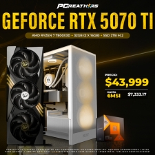 PCRA729 - Equipo AMD Ryzen 7 7800X3D + 32GB (2 x 16GB) + GeForce RTX 5070 Ti + HASTA 6 MSI