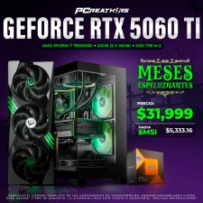 PCRA784 - Equipo AMD Ryzen 7 7800X3D + 32GB(2x16GB) + GeForce RTX 5060 Ti - MESES ESPELUZNANTES