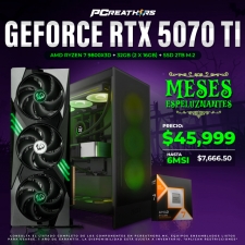 PCRA787 - Equipo AMD Ryzen 7 9800X3D + 32GB(2x16GB) + GeForce RTX 5070 Ti - MESES ESPELUZNANTES