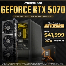 PCRB015 - EQUIPO AMD Ryzen 7 9700X + 32GB (2x16GB) + Geforce RTX 5070 (6 MESES SIN INTERESES)