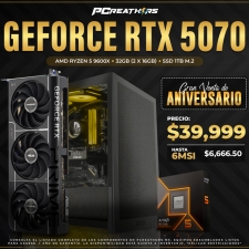 PCRB016 - EQUIPO AMD Ryzen 5 9600X + 32GB (2x16GB) + Geforce RTX 5070 (6 MESES SIN INTERESES)