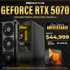 PCRB017 - EQUIPO AMD Ryzen 7 7800X3D + 32GB (2x16GB) + Geforce RTX 5070 (6 MESES SIN INTERESES)