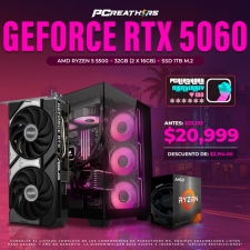 PCRB040 - EQUIPO AMD Ryzen 5 5500 + 32GB RAM (2X16GB) + NVIDIA GeForce RTX 5060