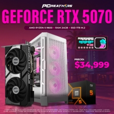 PCRB044 - EQUIPO AMD Ryzen 5 9600 + 24GB RAM (1X24GB) + NVIDIA GeForce RTX 5070