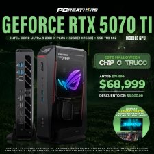 PCRB108 - ASUS ROG NUC 16 Ultra 9 290HX, 32GB DDR5, 1TB SSD, NVIDIA GeForce RTX 5070Ti Mobile GPU (12GB GDDR7), Windows 11 Home