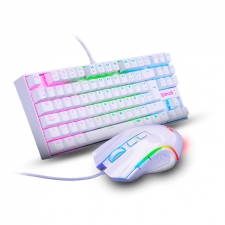 Kit Gamer de Teclado y Mouse: Redragon Kumara K552 + Redragon Grifin M607, Alámbrico, USB, Blanco (Español)