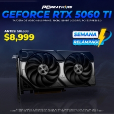 SRPCR05 - Tarjeta de Video ASUS DUAL NVIDIA RTX 5060 Ti, 8GB 128-bit GDDR7, PCI Express 5.0