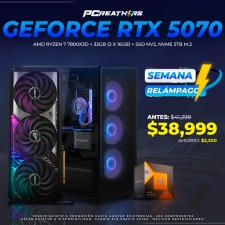SRPCR23 - EQUIPO AMD Ryzen 7 7800X3D + 32GB (2 x 16GB) + GeForce RTX 5070