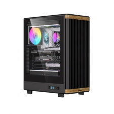 Gabinete Formula V Line TimberLine T1 AR con Ventana, Mid-Tower, Mini-ITX/Micro-ATX/ATX, sin Fuente, 3 Ventiladores RGB Instalados, Negro