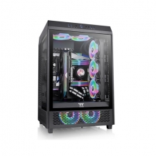 Gabinete Thermaltake Tower 500 con Ventana, Midi-Tower, ATX/Micro-ATX/Mini-ITX/E-ATX, USB 3.2/3.0, sin Fuente, 2 Ventiladores Instalados, Negro