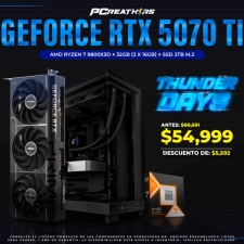 TUD016 -  EQUIPO AMD Ryzen 7 9800X3D + 32GB (2 x 16GB) + GeForce RTX 5070 Ti