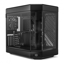 Gabinete HYTE Y60 / Mid-Tower ATX / 3x 120mm ventiladores pre instalados / Vidrio Templado panorámico de Doble cámara con Cable Elevador PCIE 4.0 Incluido / Color Negro 